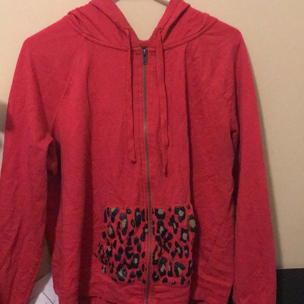 Joe Boxer Pink and Cheetah Print ZIP Hoodie
